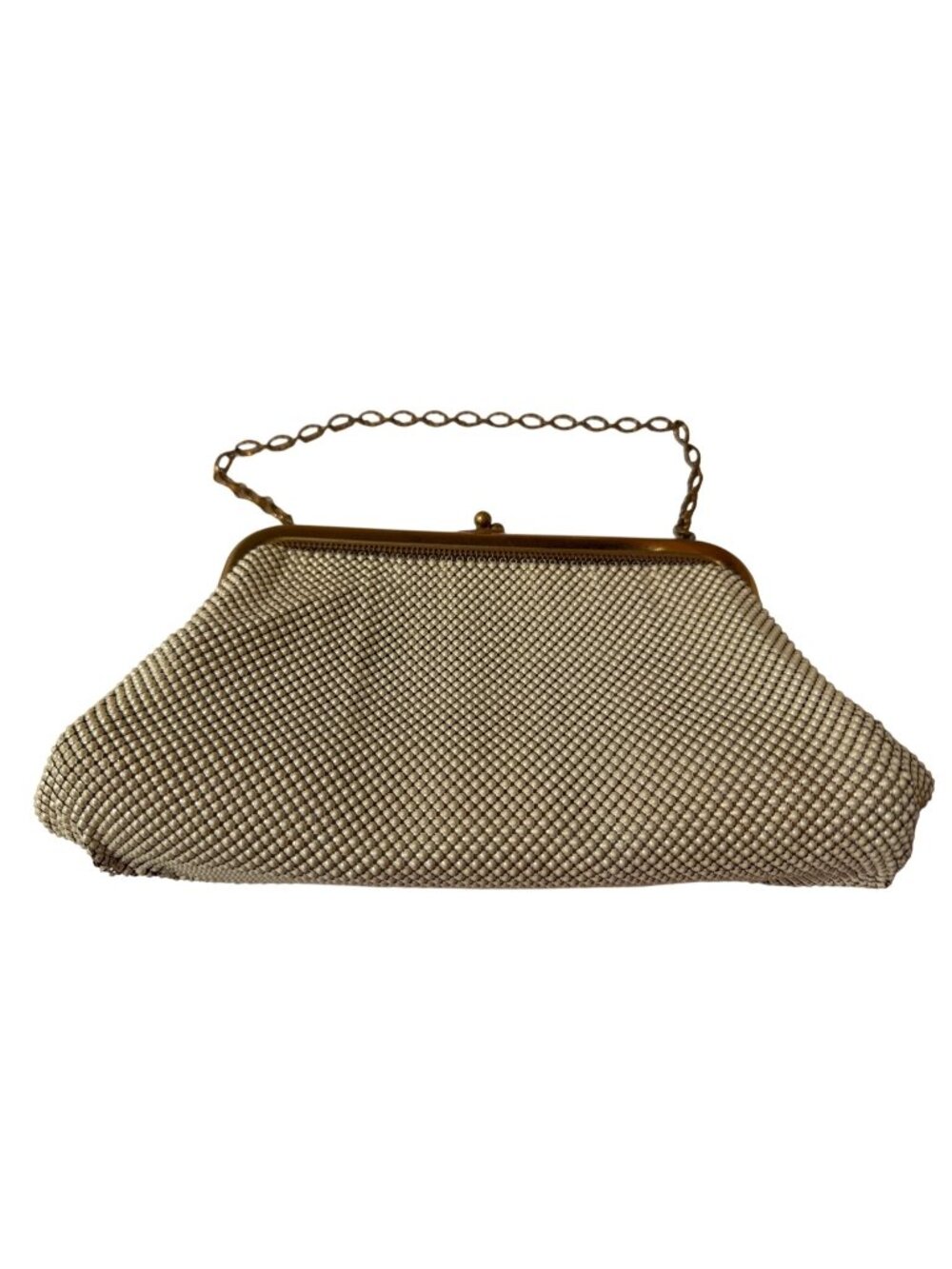 Chainmail Coquette MCM Disco Glam Old Money Vintage Mesh Gold Ivory Evening Bag